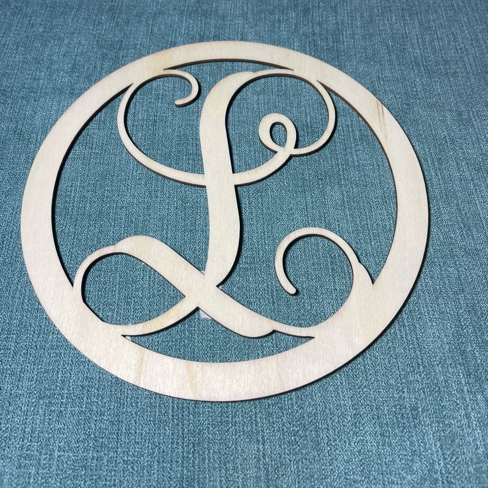 “L” Wooden Letter L, Wooden Monogram Wall Hanging, Wooden Letters, Cursive NWT